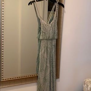 Adrianna Papell Blouson Beaded Gown